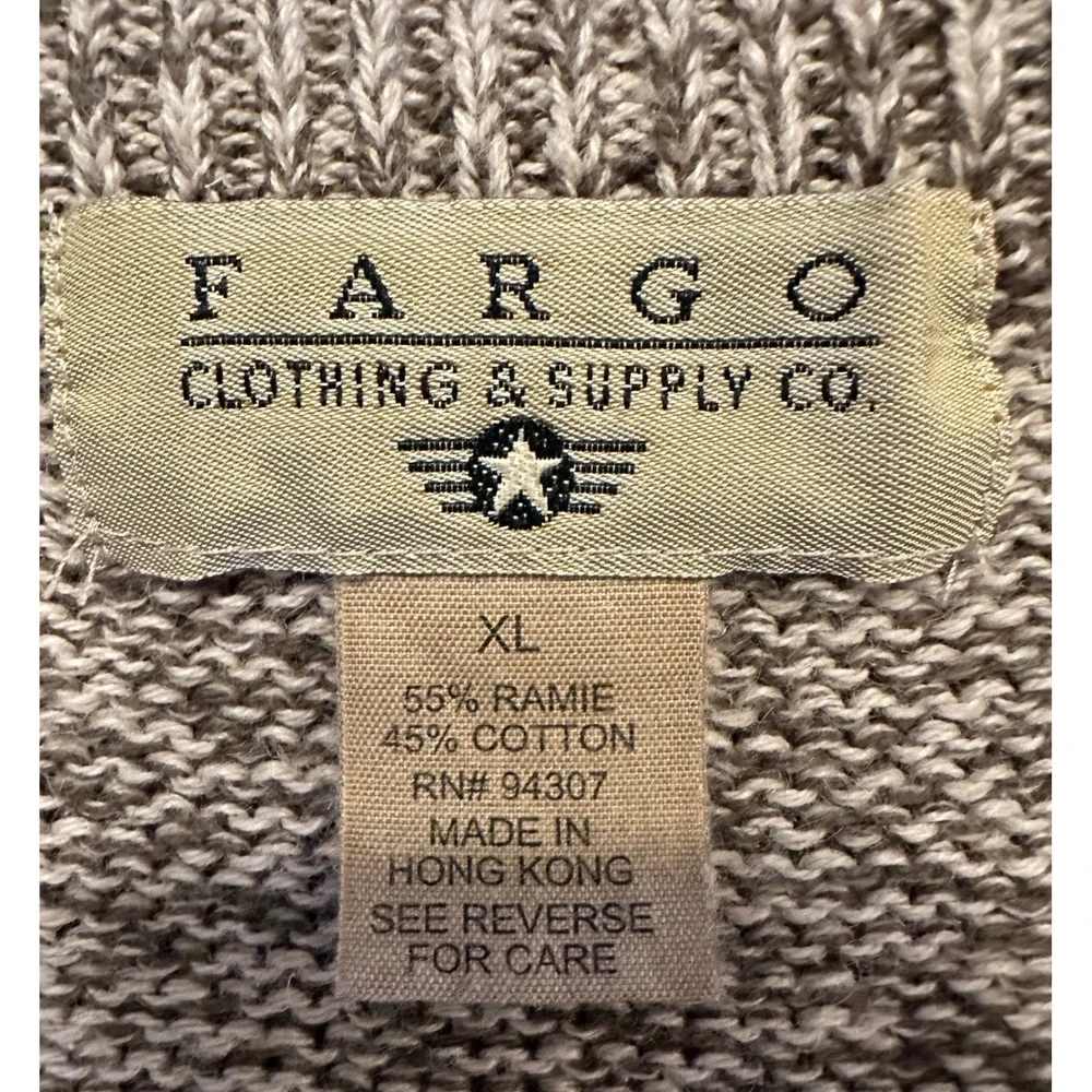 FARGO CLOTHING & SUPPLY CO Mens XL Fair Isle Knit Sweater Crew Neck‎ Long Sleeve